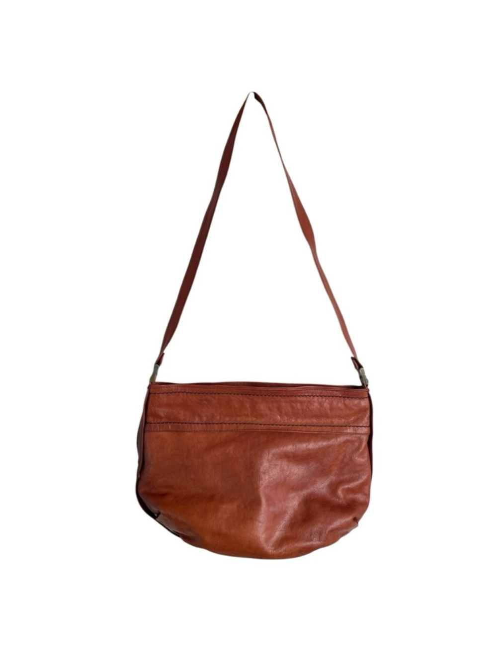 Vintage Simpson Sears Boho Leather Shoulder Bag Cognac